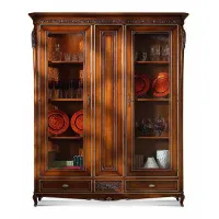 Zdjęcie Włoska gablota z dwoma drzwiami w kolorze naturalnego drewna