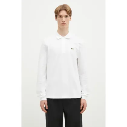 Zdjęcie Lacoste longsleeve bawełniany L1312 001 kolor biały gładki L1312.001-001
