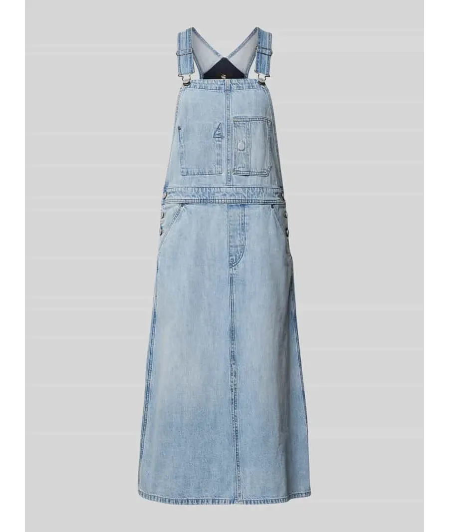 obrazek 1 Sukienka jeansowa z kieszeniami na piersi