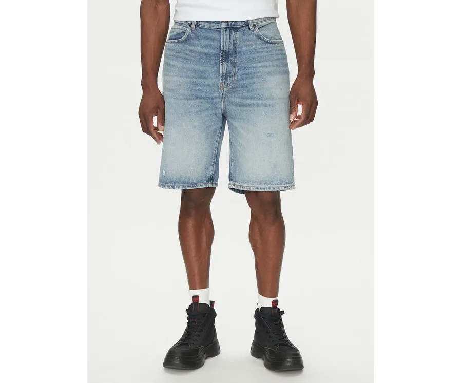 obrazek 1 HUGO Szorty jeansowe 50537709 Niebieski Regular Fit