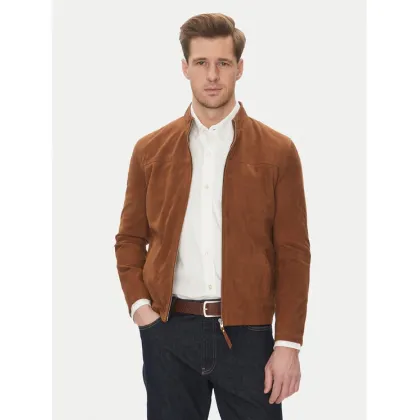 Zdjęcie Serge Pariente Kurtka skórzana Sylvino Vs Brązowy Slim Fit