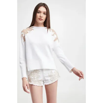 Zdjęcie Sweter damski z koronką ERMANNO FIRENZE Ermanno Firenze
