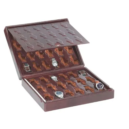 Zdjęcie Duże, pokryte skórą pudełko na 36 zegarków
