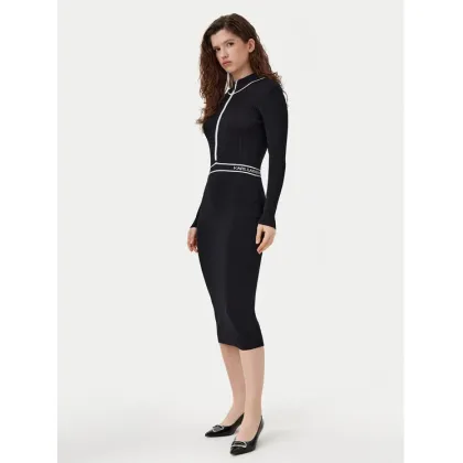 Zdjęcie KARL LAGERFELD Sukienka dzianinowa A1W13027 Czarny Slim Fit