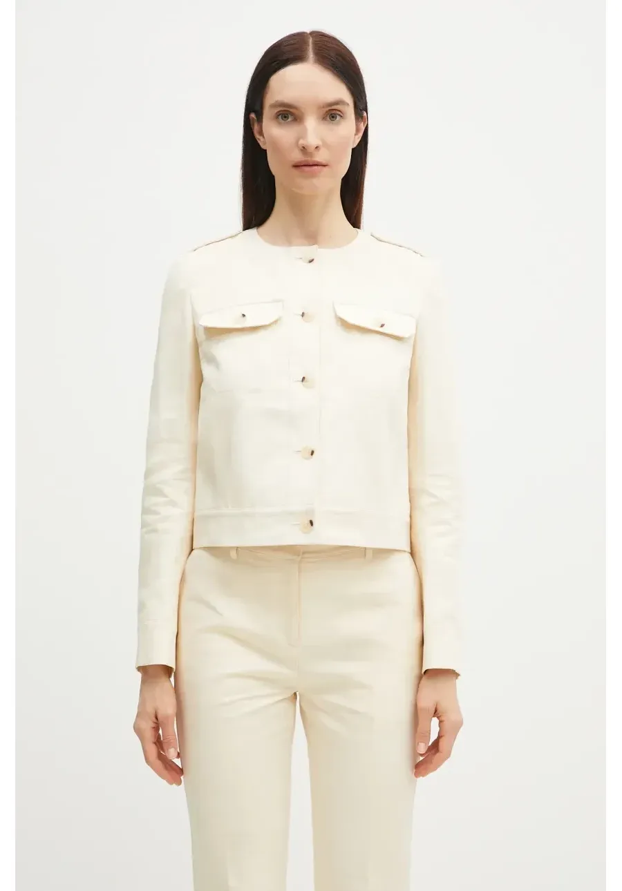 obrazek 1 Kenzo kurtka z domieszką lnu kolor beżowy przejściowa FF52VE2579GA.04