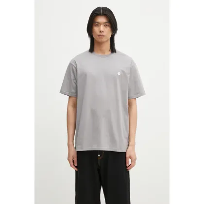 Zdjęcie Carhartt WIP t-shirt bawełniany S/S Madison T-Shirt męski kolor szary gładki I033000.2QEXX