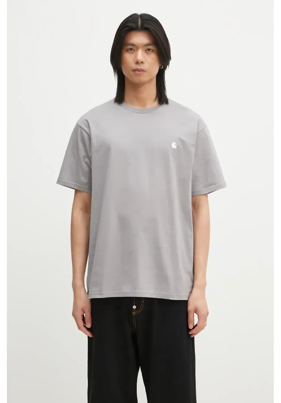 obrazek 1 Carhartt WIP t-shirt bawełniany S/S Madison T-Shirt męski kolor szary gładki I033000.2QEXX