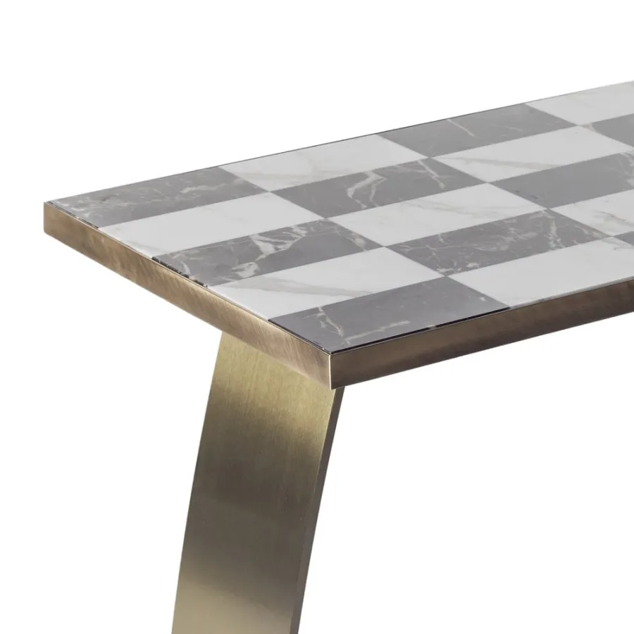 obrazek 3 Prostokątny stolik kawowy ze szczotkowanego metalu H.62xL.50xP.60 cm