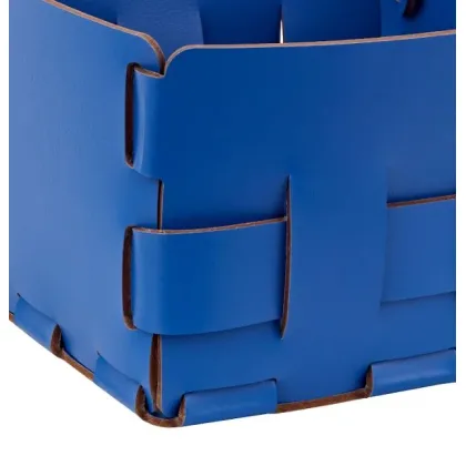 Zdjęcie Ekskluzywny mały pleciony koszyk Bottega w kolorze błękitu Majorelle