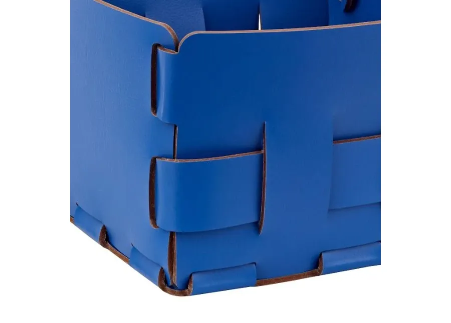 obrazek 1 Ekskluzywny mały pleciony koszyk Bottega w kolorze błękitu Majorelle