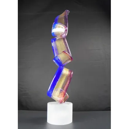 Zdjęcie Wielokolorowa wstążka ze szkła Murano – rzeźba