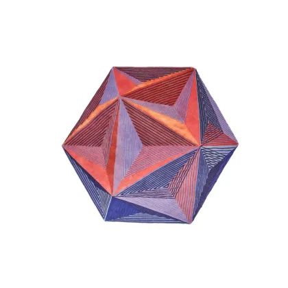 Zdjęcie Dywan z iluzją optyczną z żywymi kolorami - ICOSAEDRO