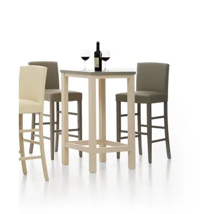 Zdjęcie Stylowy stolik barowy z jodły, kość słoniowa i szary blat - Zanini