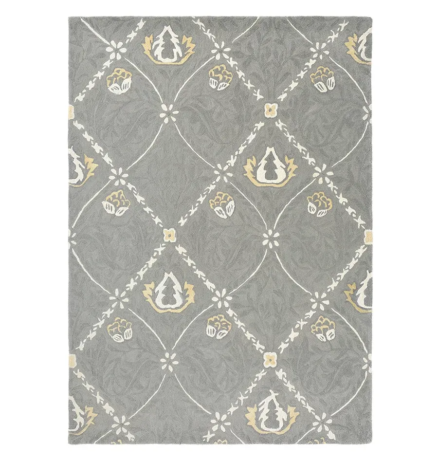 Elegancki szary dywan we wzory - TRELLIS LIGHTISH GREY 29104