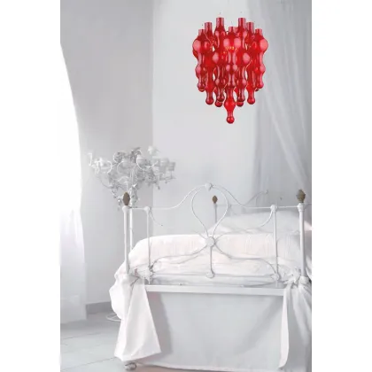 Picture Red modern Murano chandelier - Lucevetro