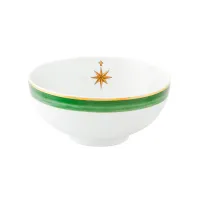 Picture Porcelain soup bowl from the Amazōnia collection with a green decorative motif and a Compass Rose - 4 pieces - Vista Alegre