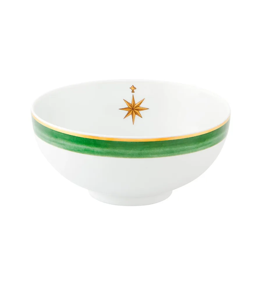 obrazek 1 Miska na zupę z porcelany z kolekcji Amazōnia z zielonym motywem ozdobnym i Różą wiatrów - Vista Alegre