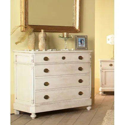 Zdjęcie Wyjątkowa włoska komoda z czterema szufladami z litego drewna