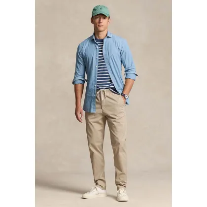 Zdjęcie Polo Ralph Lauren spodnie bawełniane kolor beżowy proste 710944490