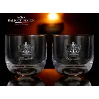 Zdjęcie Szklanki do whisky Elizabeth  z koroną wysadzaną cyrkoniami kryształowymi.