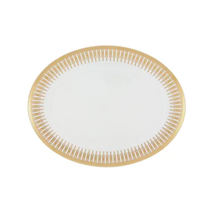 Zdjęcie Duży owalny talerz Gold Exotic ze złotym wykończeniem - Vista Alegre