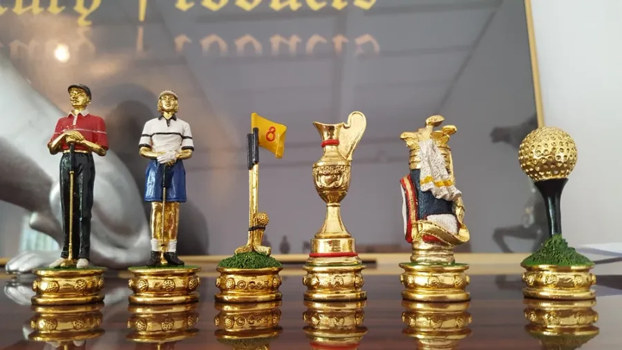 obrazek 4 Okrągły stół szachowy+oryginalne figury szachowe GOLFER SET