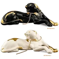 Zdjęcie Elegancka włoska figura leoparda wykonana z ceramiki