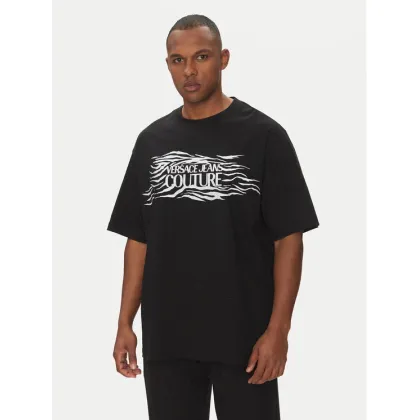 Zdjęcie Versace Jeans Couture T-Shirt 78GAH6L1 Czarny Regular Fit