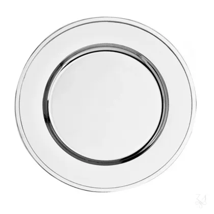 Zdjęcie Stylowy platerowany srebrem okrągły talerz o nowoczesnym designie - Zaramella Argenti