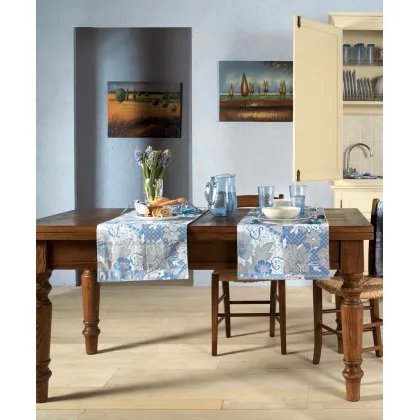 Zdjęcie Elegancki włoski stół rozkładany ze stolnicą z drewna - styl prowansalski