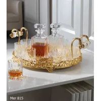 Zdjęcie Fantastyczny komplet do alkoholu - taca + 2 karafki + 12 szklanek