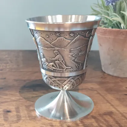 Picture A beautiful Irish cup commemorating the legendary team of warriors led by Fionn mac Cumhaill