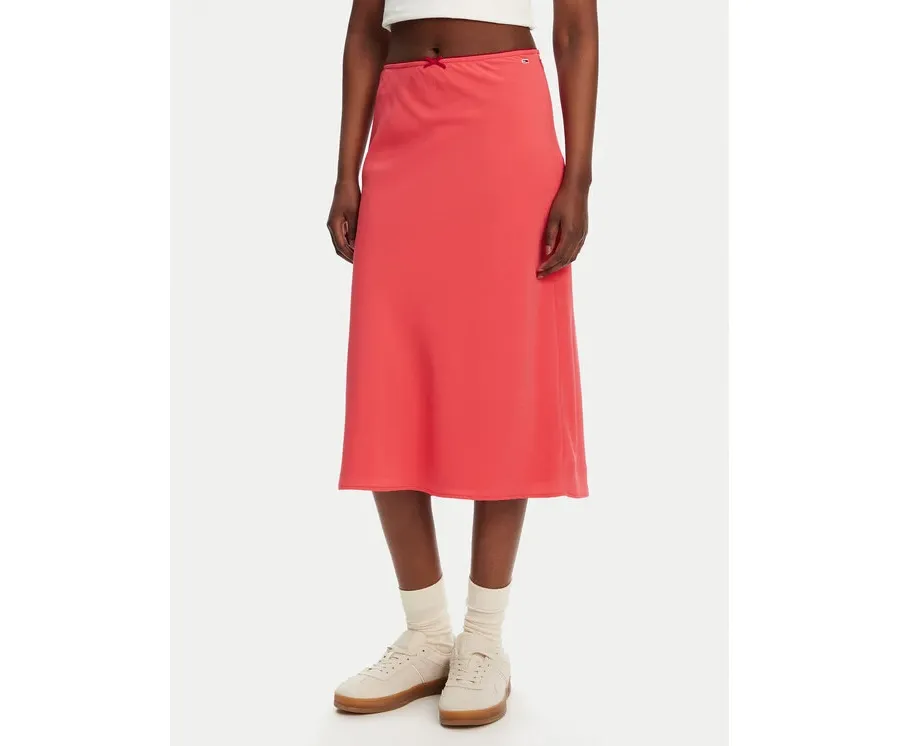 obrazek 1 Tommy Jeans Spódnica midi Tjw Midi Aop Skirt DW0DW20272 Koralowy Regular Fit