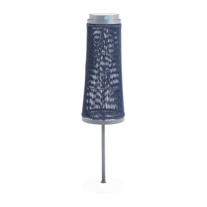 Zdjęcie Ogrodowa lampa solarna z grafitowego aluminium w kolorze niebieskim