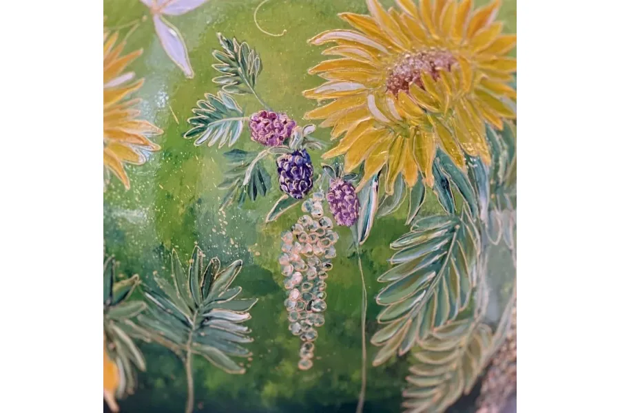 obrazek 4 Ekskluzywny duży zielony wazon kulowy - idealny jako prezent