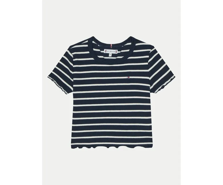 obrazek 1 Tommy Hilfiger T-Shirt KG0KG08509 S Granatowy Slim Fit