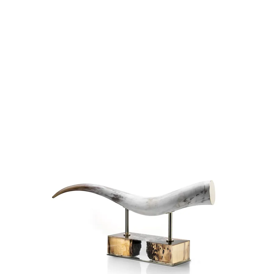 picture 1 An elite horn sculpture with a base with pieces of Venetian channel wood - Arcahorn