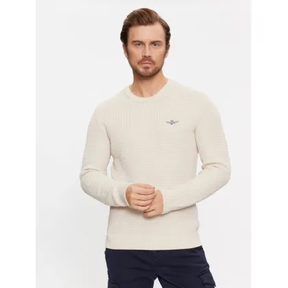 Zdjęcie Aeronautica Militare Sweter 232MA1482L512 Écru Regular Fit