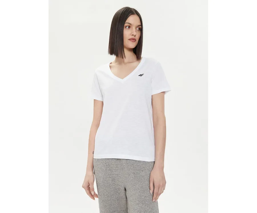 obrazek 1 4F T-Shirt 4FWSS24TTSHF1162 Biały Regular Fit