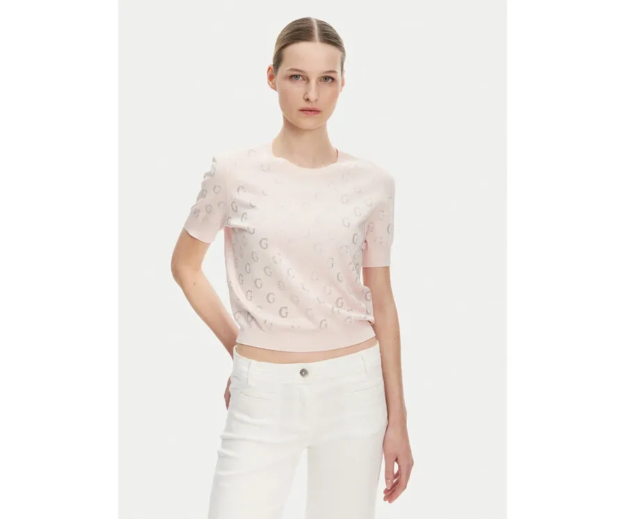 obrazek 1 Guess Sweter W5GR05 Z3D60 Różowy Regular Fit