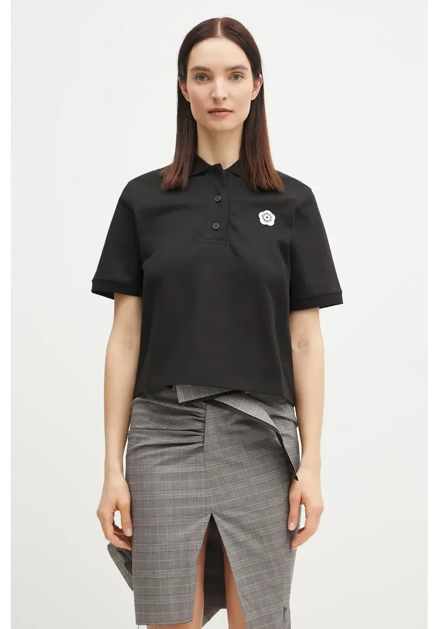 obrazek 1 Kenzo polo bawełniane Boke Flower 2.0 kolor czarny FF52TS1604SB.99J