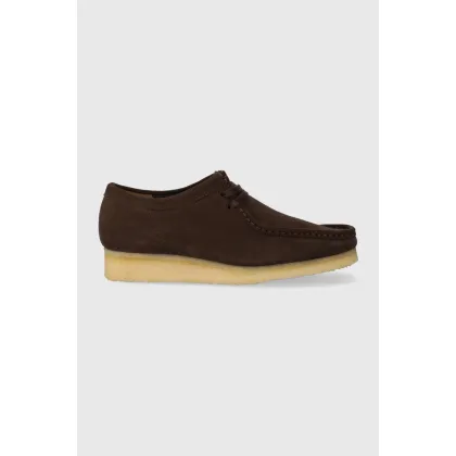 Zdjęcie Clarks Originals półbuty zamszowe Wallabee męskie kolor brązowy 26156606