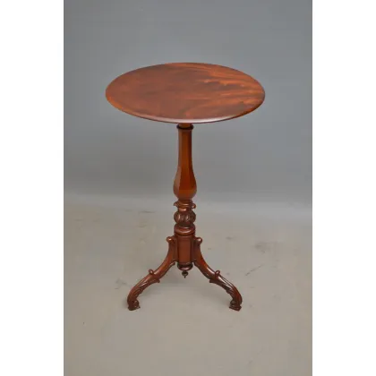 Zdjęcie Stylowy stolik do wina William IV, mahoniowy blat i kolumnę w kształcie wazonu - antyk