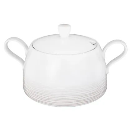 Zdjęcie Porcelanowa misa z pokrywką o oryginalnym brązowym zdobieniu - Seltmann Weiden