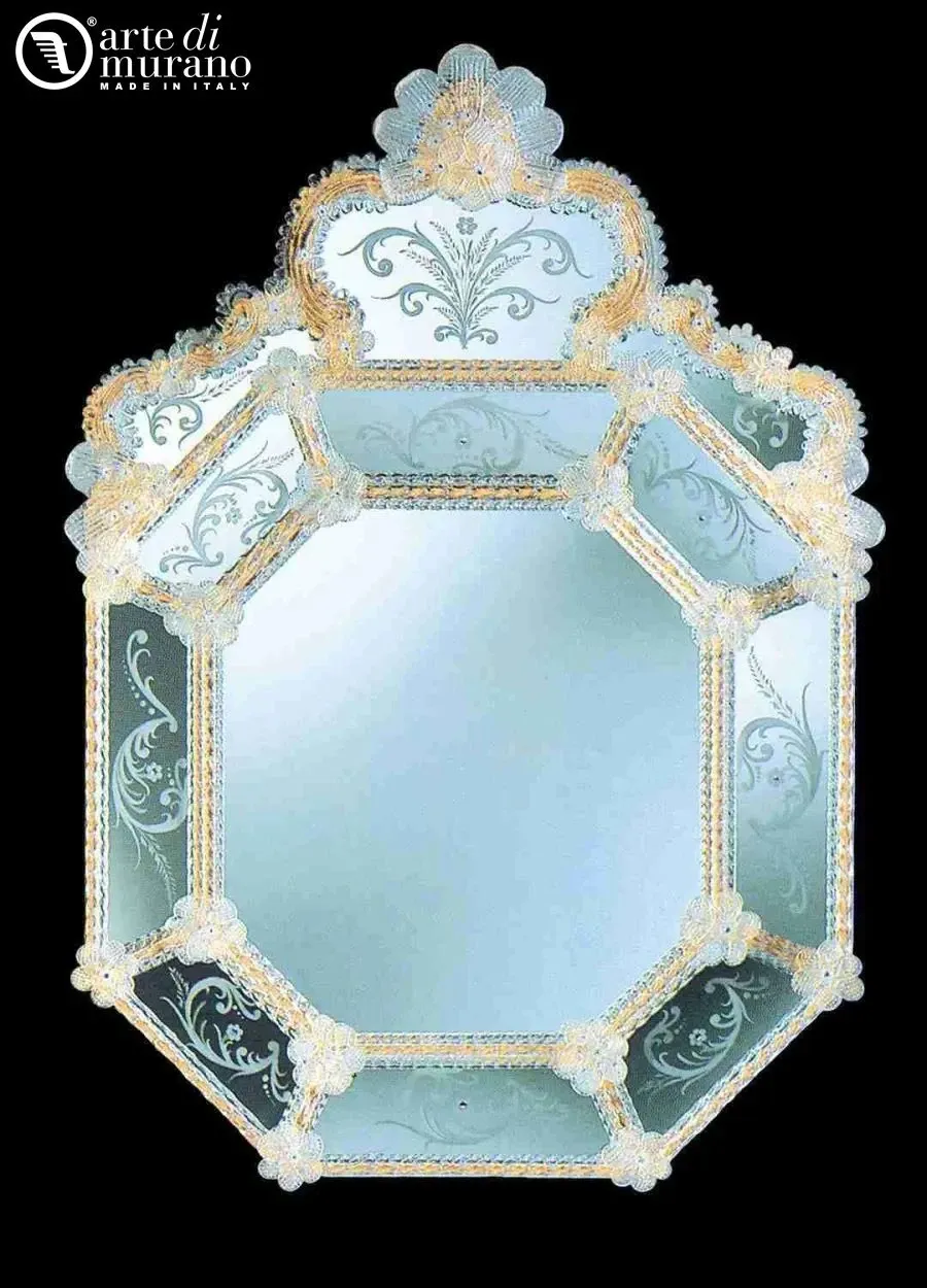 obrazek 1 Luksusowe weneckie lustro ze szkła Murano