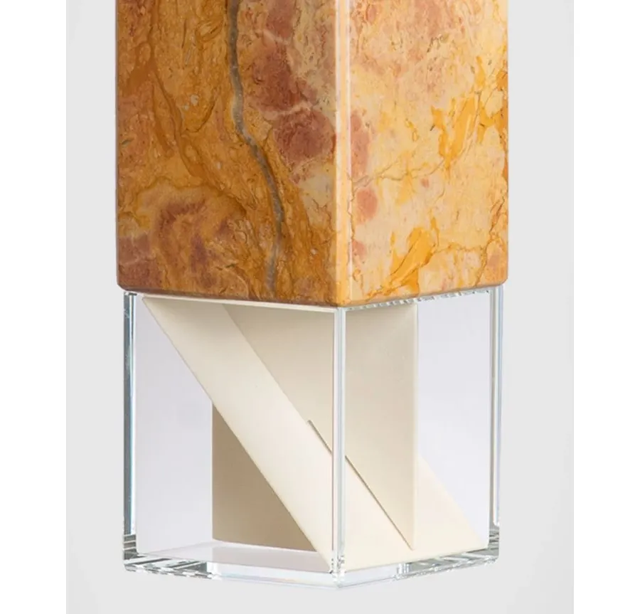 obrazek 4 Niezwykła lampa wisząca z marmuru, kryształu, porcelany i mosiądzu
