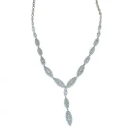 Picture Beautiful choker with white zircons, cm.45