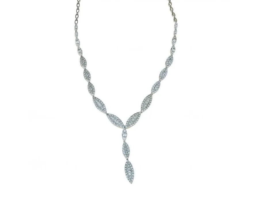 obrazek 1 Piękny choker z  białych cyrkonii cm.45