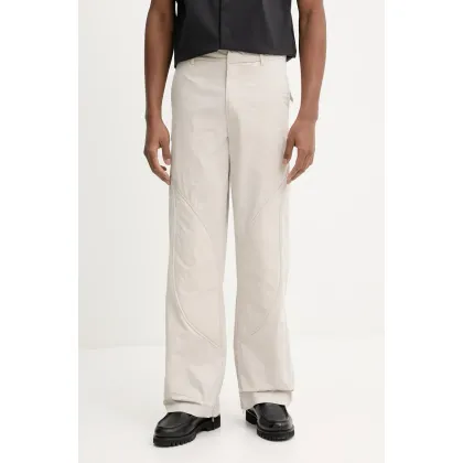 Zdjęcie Heliot Emil spodnie męskie kolor beżowy proste SS25_M_10_108_ST18_CO
