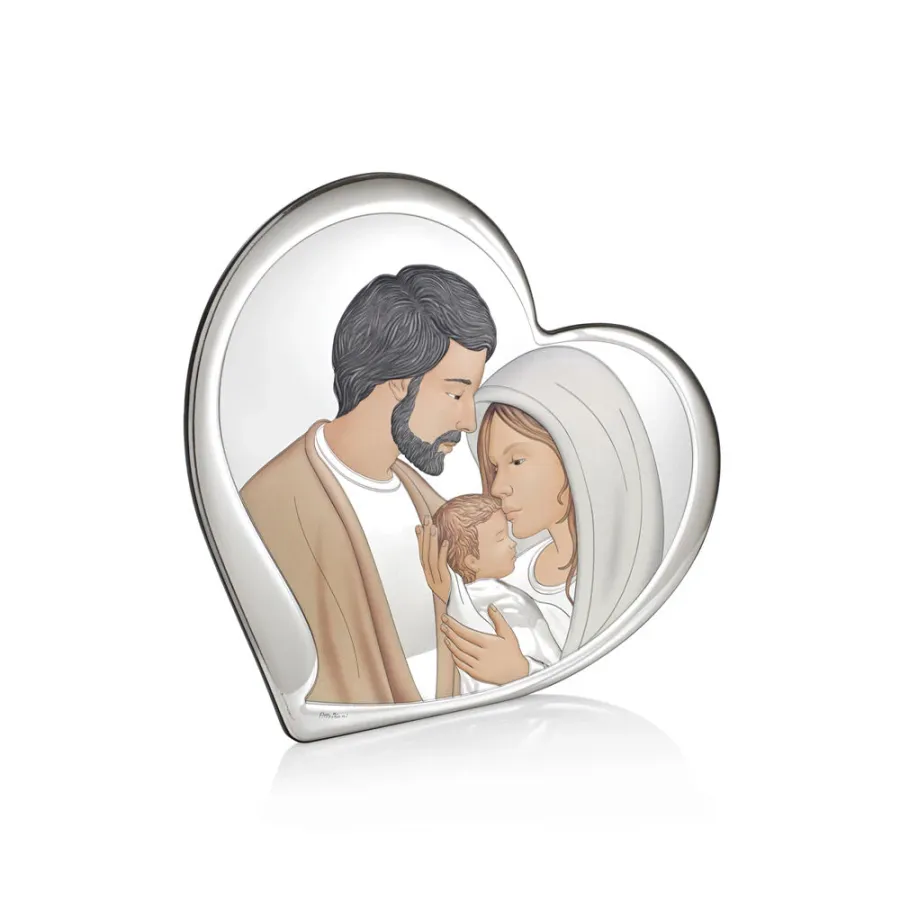 obrazek 1 Niepowtarzalna kolorowa ikona Świętej Rodziny w kształcie serca